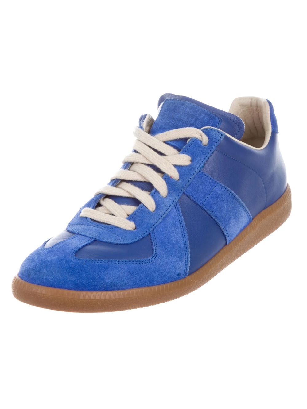 Maison Margiela Replica Blue Leather Suede Lambskin Calf Split Sneaker Size 22